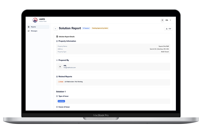 Solution proposed — vendor solution and cost approval